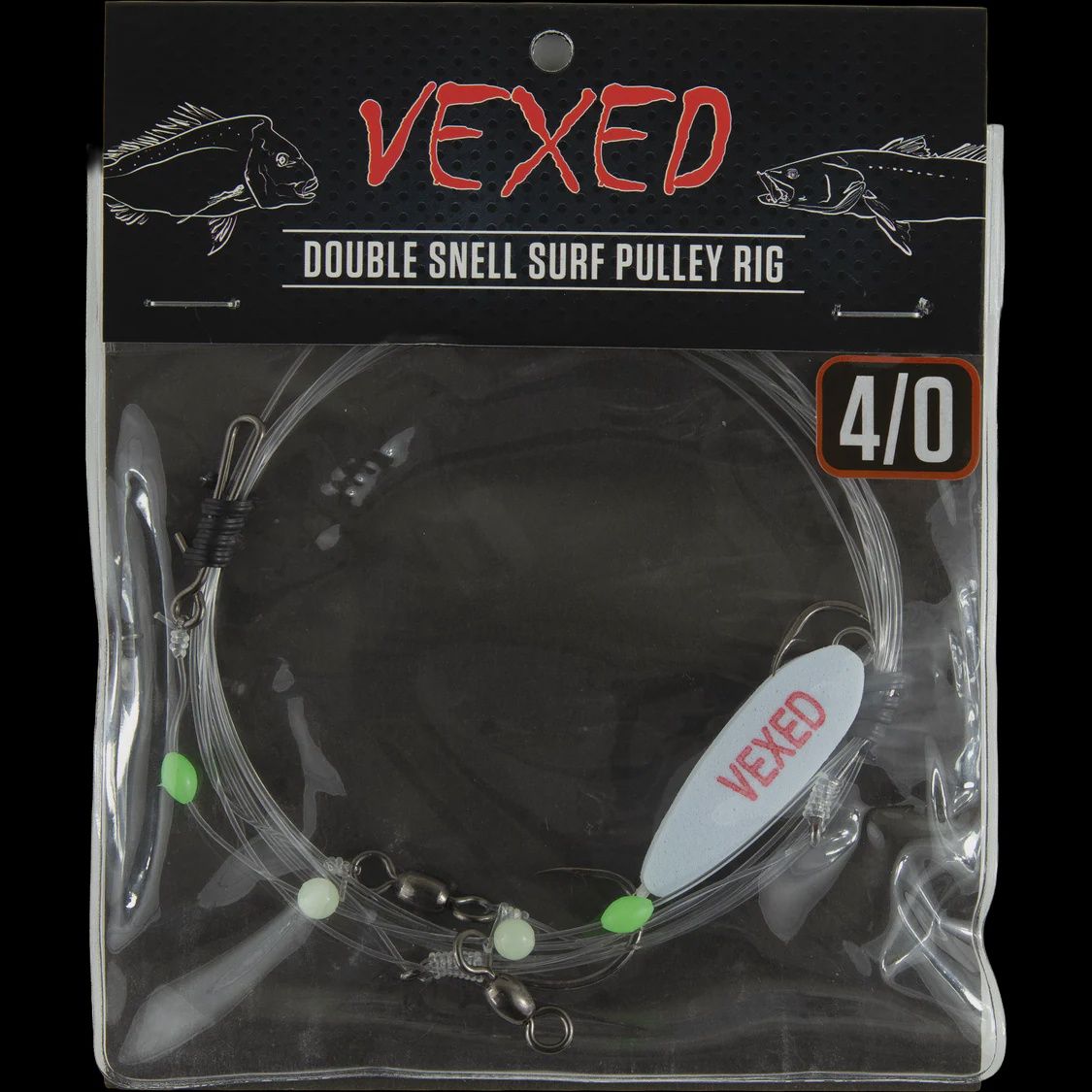 Vexed double snell surf pulley rig -  4/0