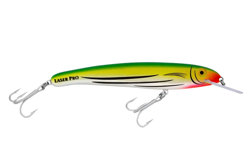 laser pro 190mm flouro green - bibbed minnow kingi trolling lure lure