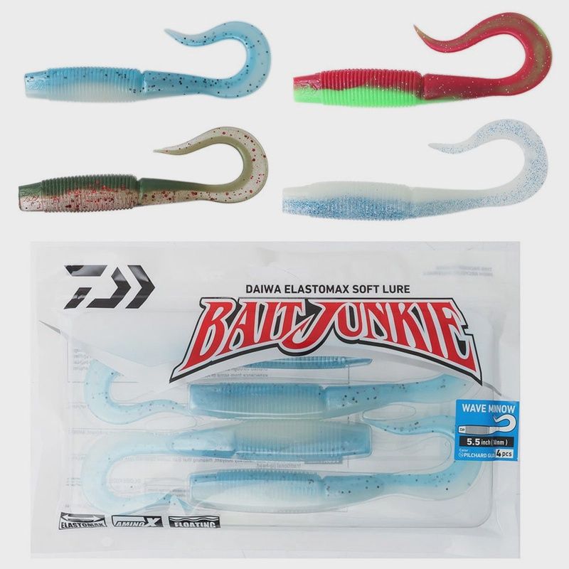 Baitjunkie 5.5" wave minnow pilchard  glow softbait