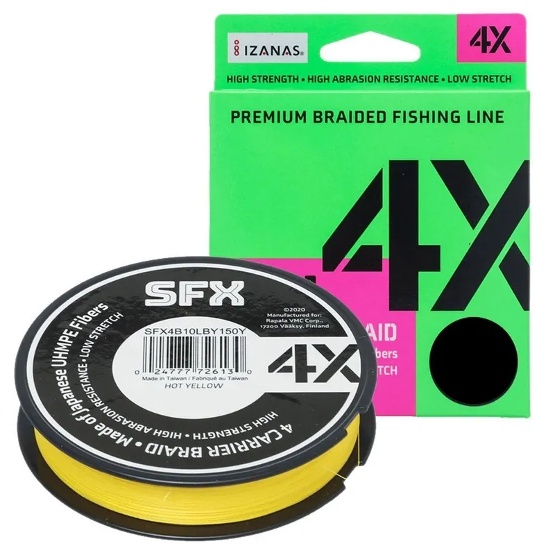 Sufix SFX 4X Braid Hot Yellow 15lb/PE1.5 150yd