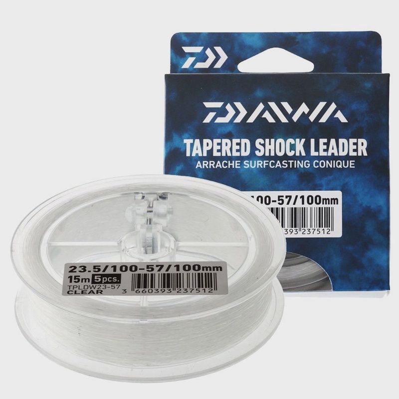 Daiwa Arrache Surf Clear Tapered Leader 5 Pack 0.57-0.33mm 15m
