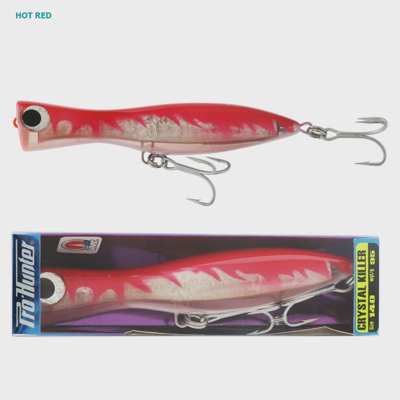 Pro Hunter Crystal Killer (Hot Red) Pencil Popper 140mm