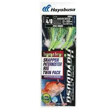 hayabusa snapper flasher rig 4/o recruve holographic green - 2 x 2 hook rigs