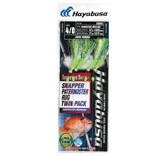 hayabusa snapper flasher rig 5/o recurve holographic green - 2 x 2 hook rigs