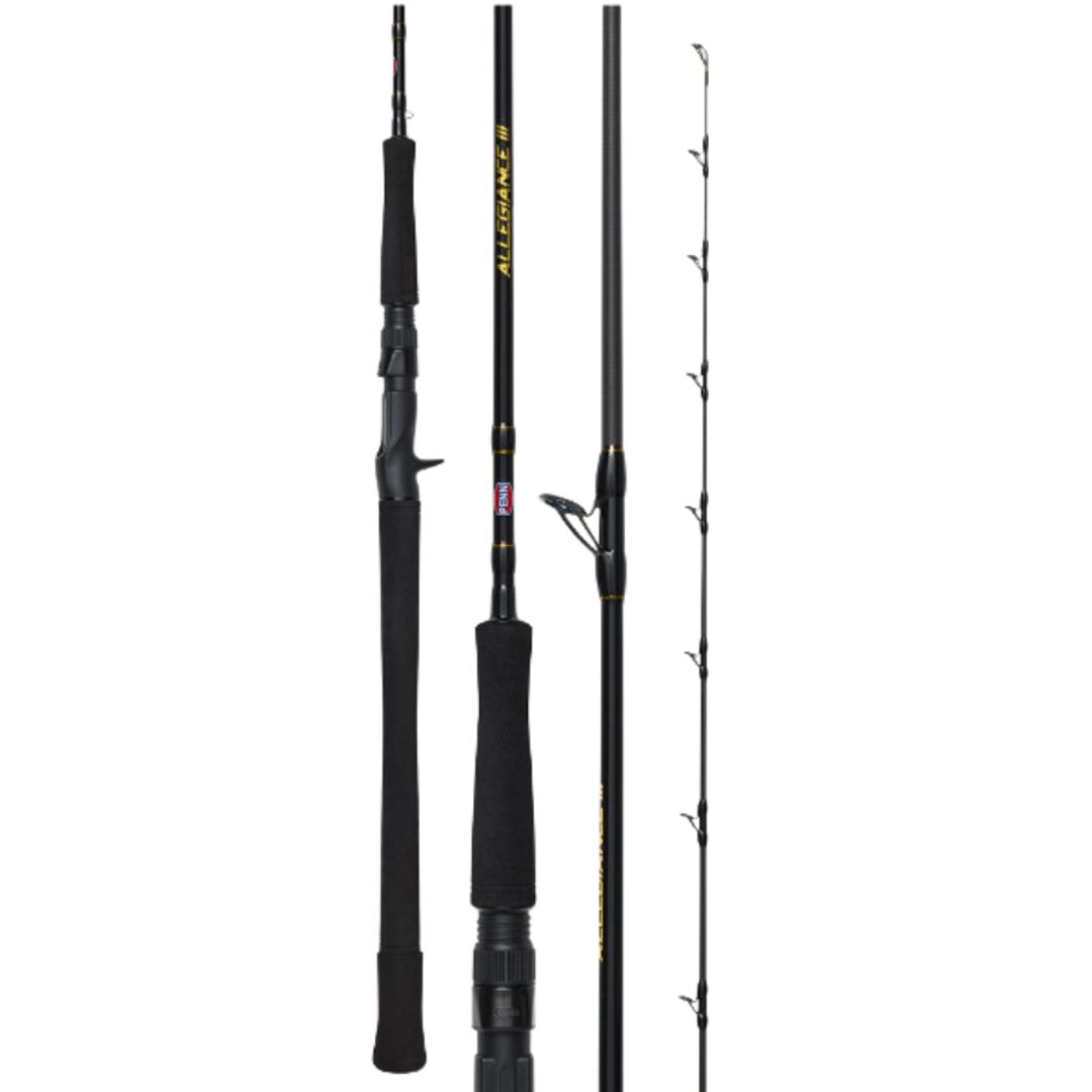 tica OX10 lever drag, 300mtrs 50lb braid, penn 5ft1 pe5-8 allegiance 11 rod