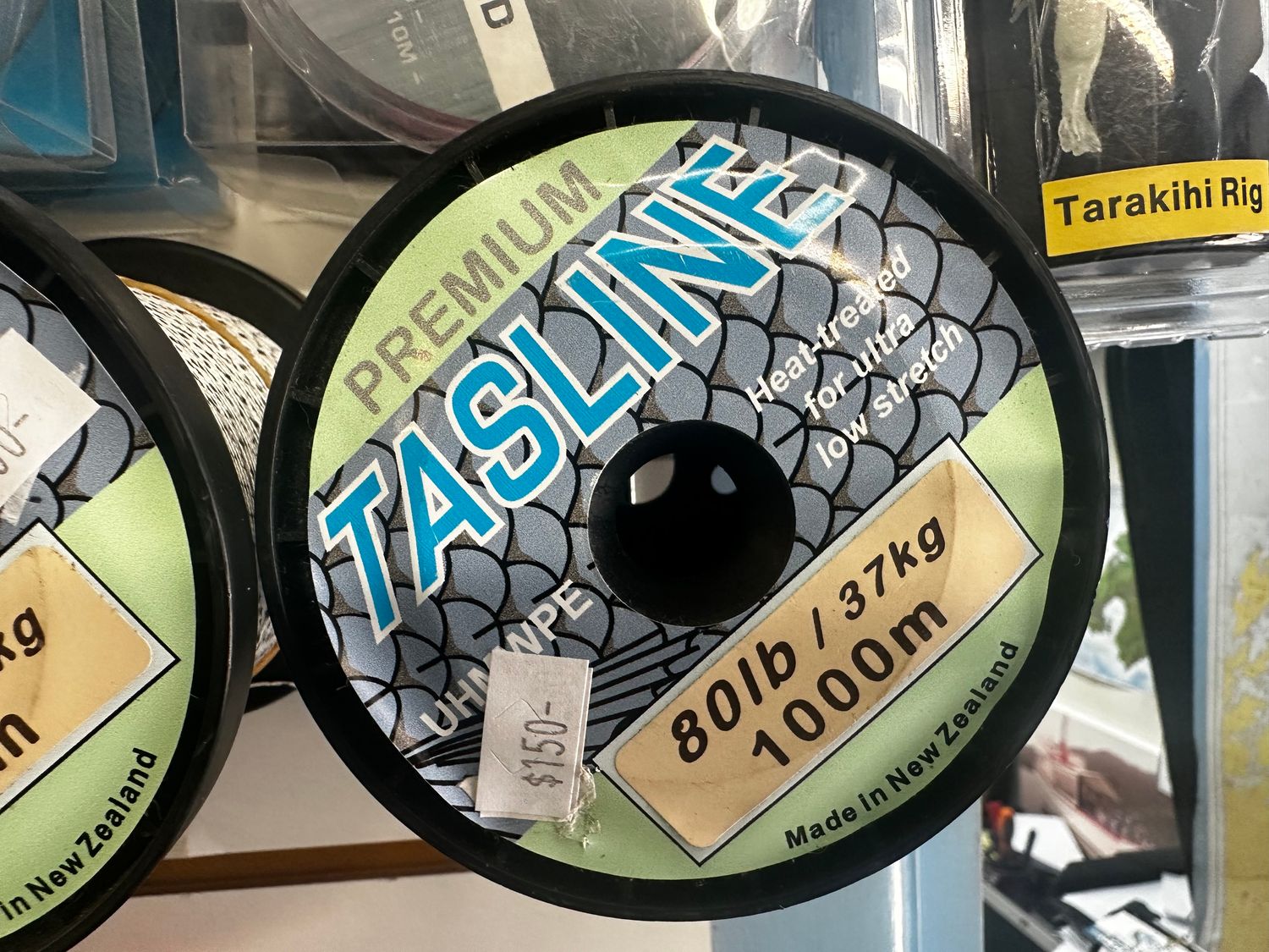 tasline 80lb 3050mtr spool (black/white fleck) NZ made