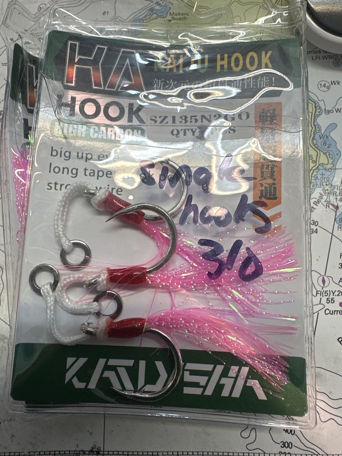 Kaiju jig hooks (single 3/0) x 3