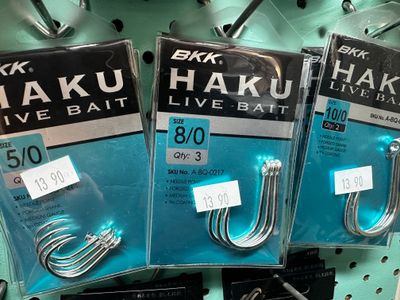BKK Haku livebait hooks 10/O x 2