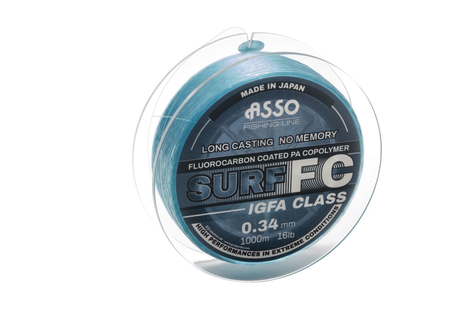 ASSO surf flourocarbon coasted IGFA 16LB 1000MTR - BLUE