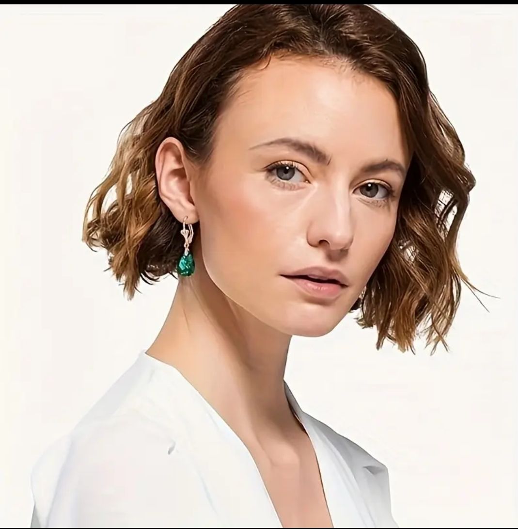 Damen Ohrringe 925 Sterling Silber mit Kristallen 