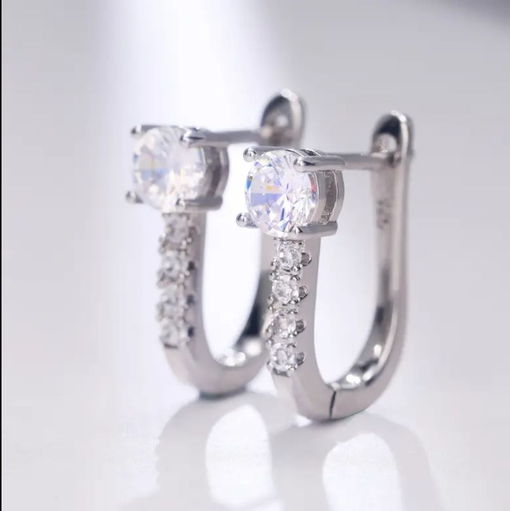 Damen Ohrring 0.5 Karat Moissanit aus 925 Sterling Silber