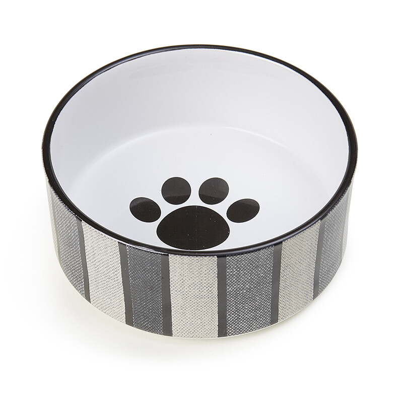 28oz. Pinstripe Stoneware Pet Bowls (4PK)