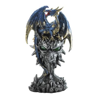 LIGHT UP  BLUE DRAGON WARRIOR STATUE