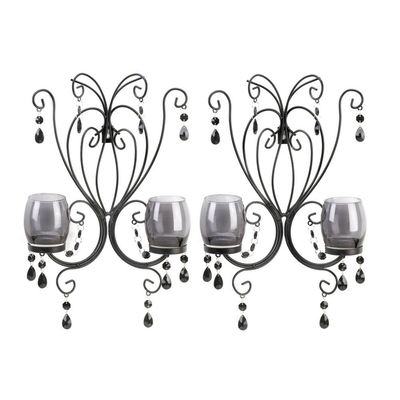 MIDNIGHT ELEGANCE WALL SCONCES SET/2