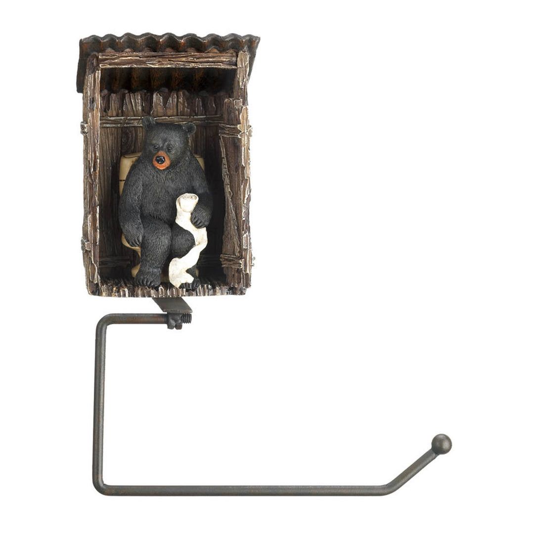 BEAR OUTHOUSE TOILET PAPER HOLDER