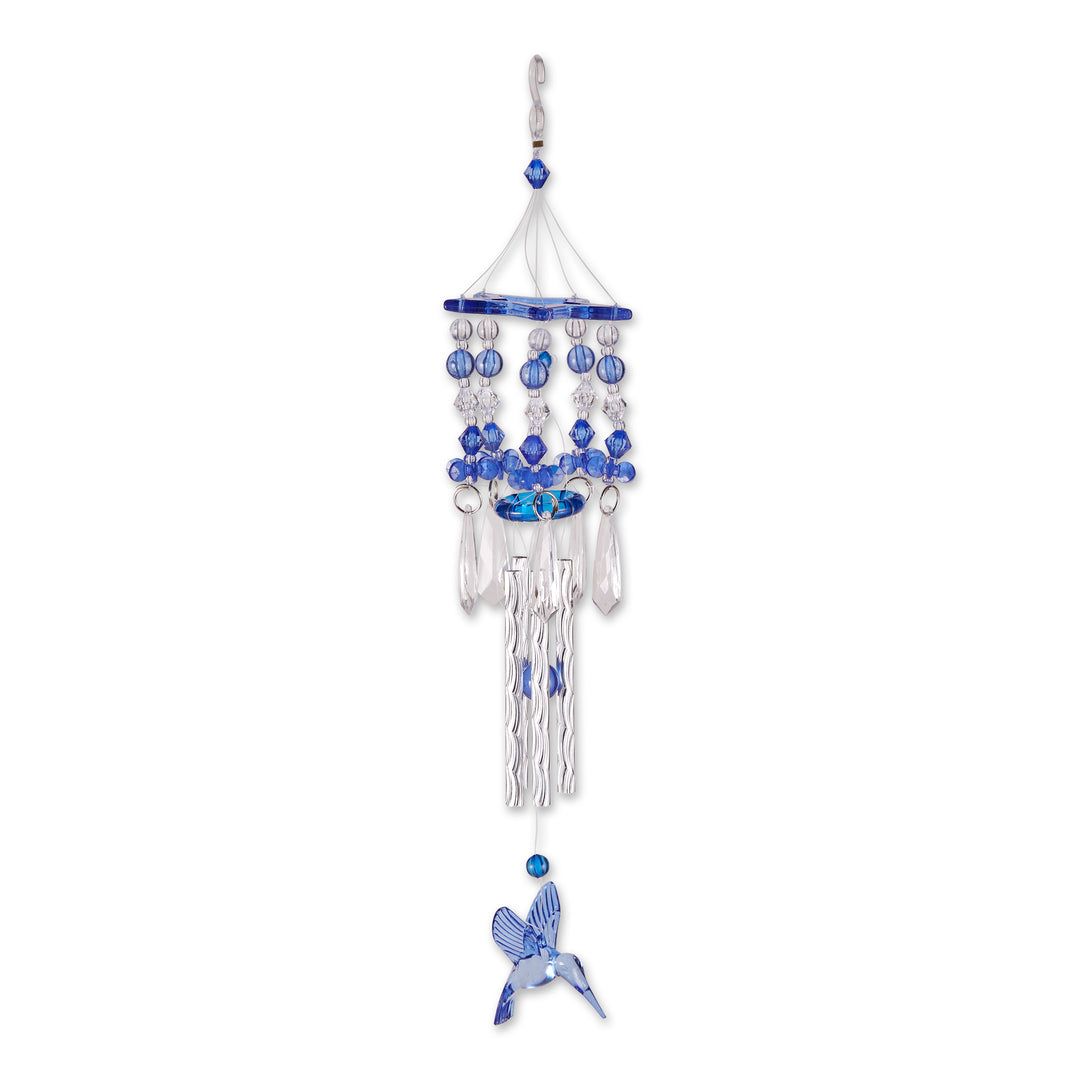 BLUE HUMMINGBIRD WIND CHIMES