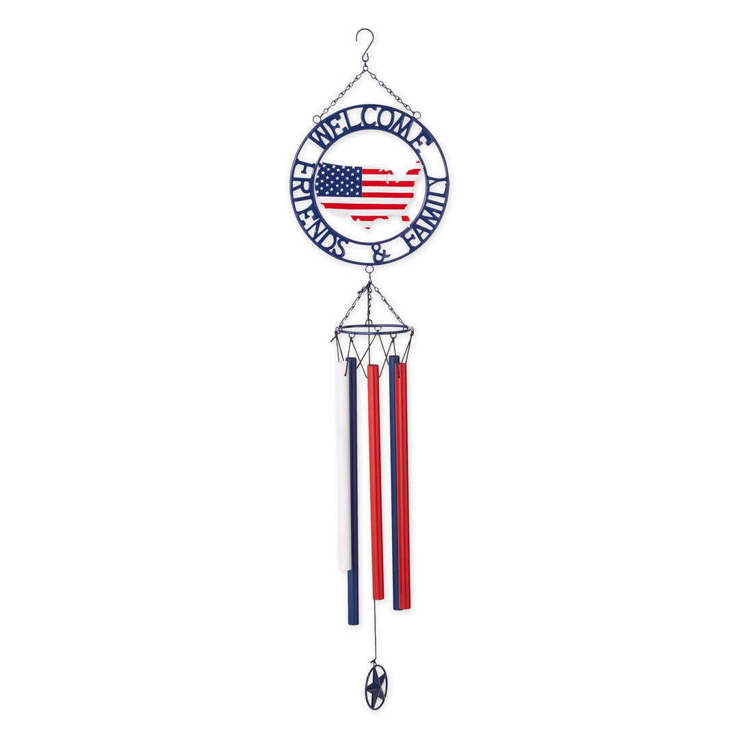 WEATHERVANE WIND CHIME - PATRIOTIC WELCOME FRIENDS &amp; FAMILY
