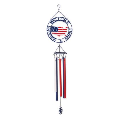 WEATHERVANE WIND CHIME - PATRIOTIC WELCOME FRIENDS &amp; FAMILY