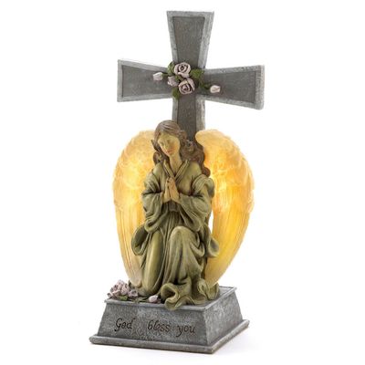 SOLAR BLESSED CROSS FIGURINE