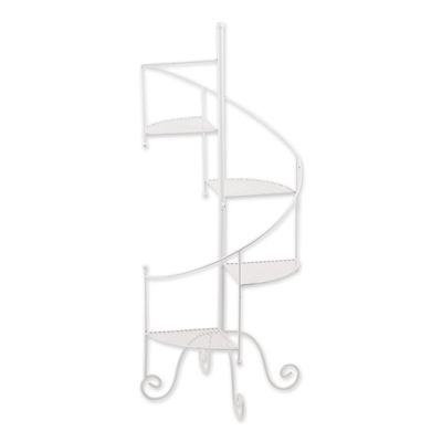 WHITE SPIRAL SHOWCASE PLANT STAND