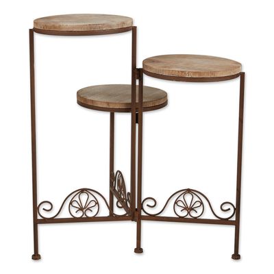 RUSTIC TRIPLE PLANTER STAND