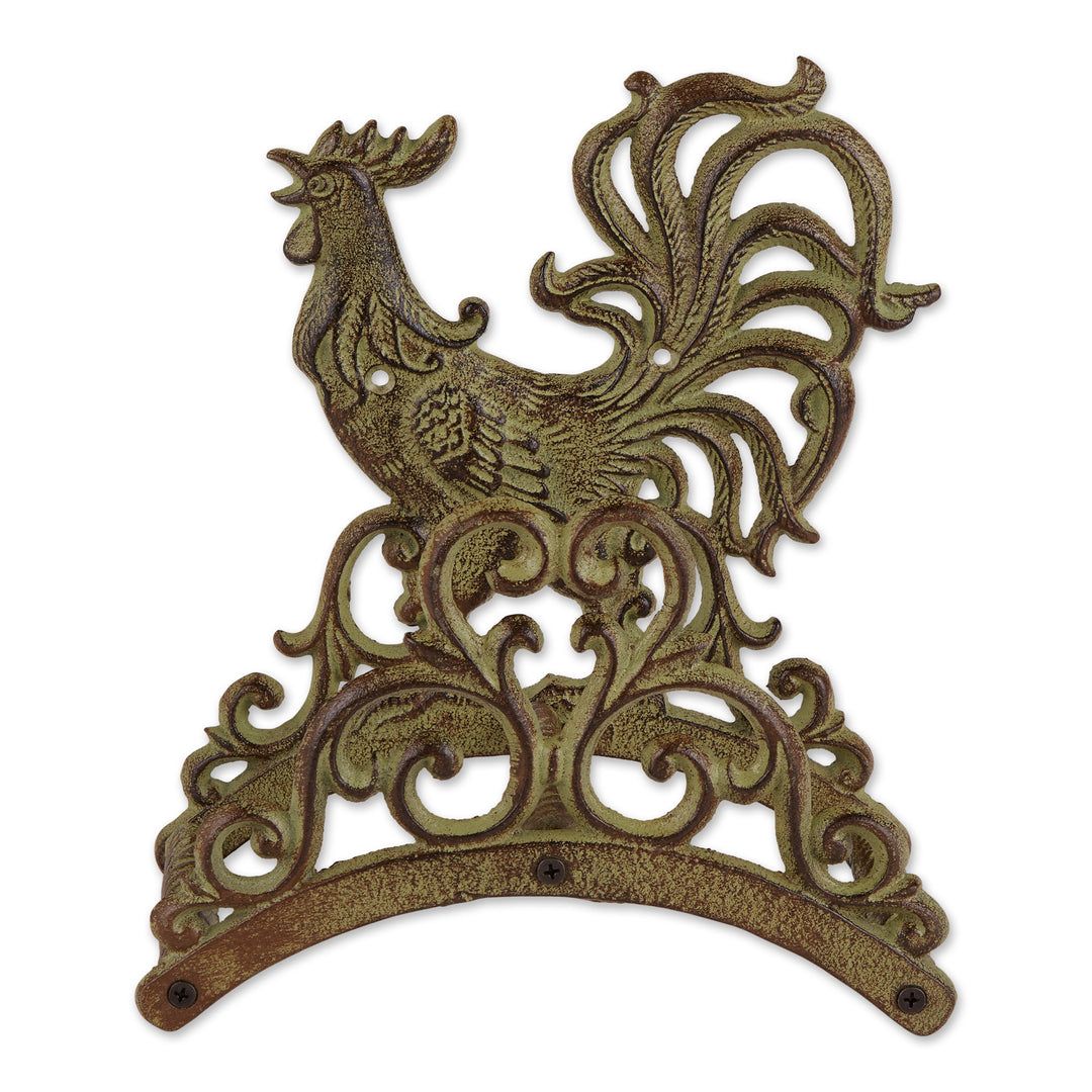 ROOSTER CAST IRON HOSE ORGANIZER