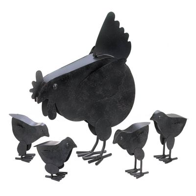 HEN WITH CHICKS SCULPTURE