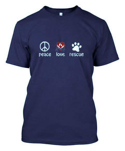 Peace Love Rescue T-Shirt (Blue)