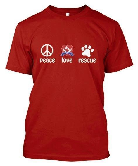 Peace Love Rescue T-Shirt (Red)