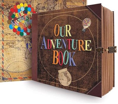 JIMBON Our Adventure Book Scrapbook Photo Album Retro Style Embossed Letter Cover Travel Diary Journal Scrap Book Kit For Couples,Memory Book For Anniversary Wedding JIMBON Our Adventure Book Scrapbook Photo Album Retro Style Embossed Letter Cover Travel Diary Journal Scrap Book Kit For Couples,Memory Book For Anniversary Wedding