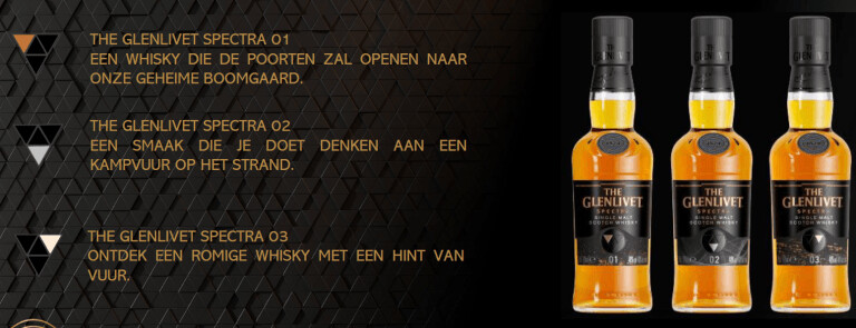 Glenlivet Spectra serie van drie - 40% Glenlivet Spectra serie van drie - 40%