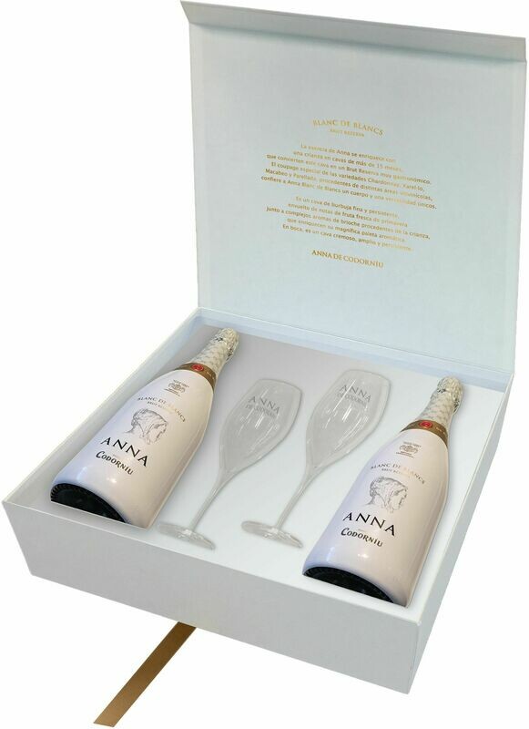 Anna de Codorníu Blanc de Blancs- cadeau-doos met 2 glazen