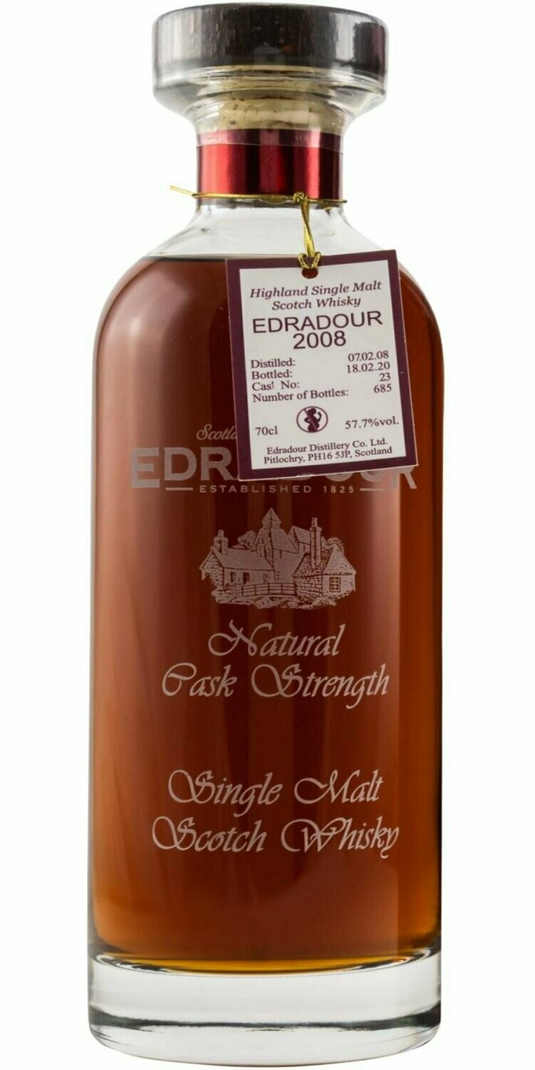Edradour 12 years - Natural Cask Strenght Ibisco decanter - 2008 - 57.7%