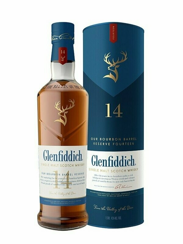 Glenfiddich 14 years Bourbon barrel - 43%