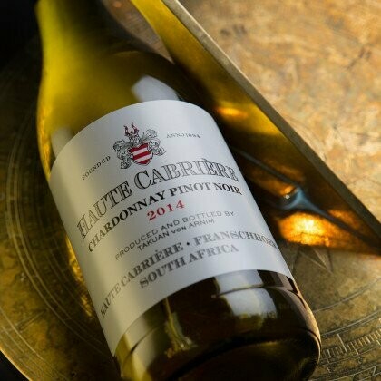 Haute Cabrière Chardonnay met Pinot Noir - Zuid-Afrika- Franschhoek Haute Cabrière Chardonnay met Pinot Noir - Zuid-Afrika- Franschhoek