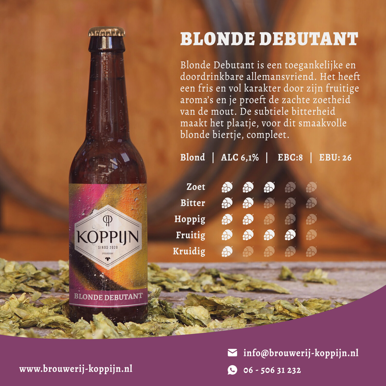 Koppijn bier Blonde debutant - 6.1% Koppijn bier Blonde debutant - 6.1%