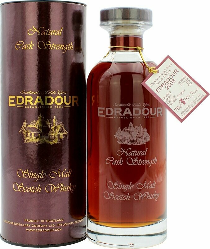 Edradour 12 years - Natural Cask Strenght Ibisco decanter - 2008 - Cask 140 - 57.7%