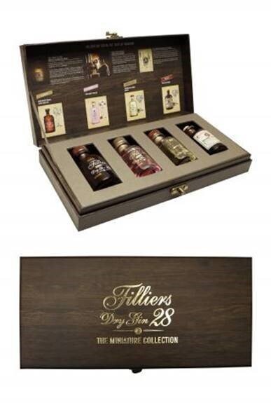 Filliers Gin tasting set in houten kist Filliers Gin tasting set in houten kist