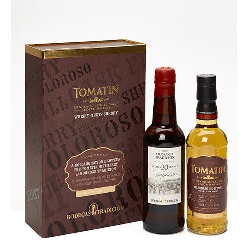 Tomatin Oloroso finish 14 yrs, met een Bodegas Tradicion Oloroso 30 jaar oude sherry