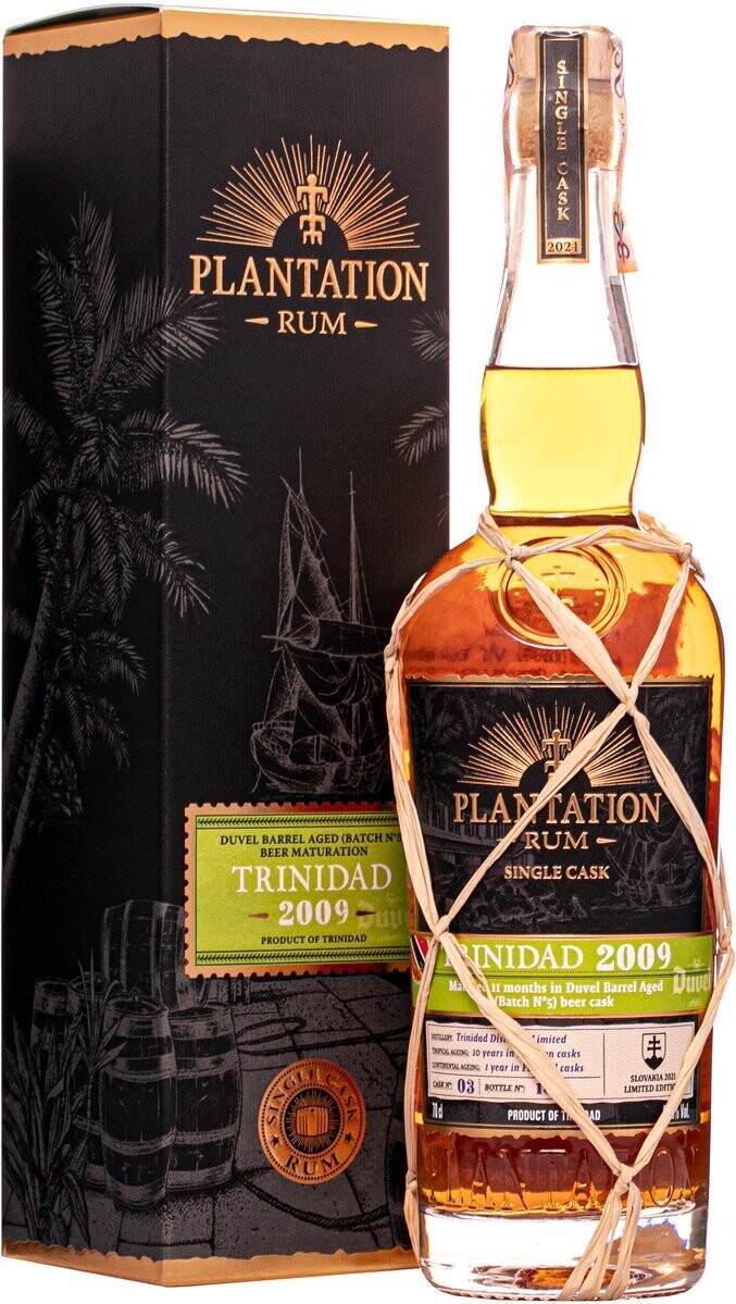 Plantation Rum Trinidad 2009 - Single Cask - 12 years - Duvel Barrel Beer Cask Finish - 45% - Max.  1 per klant!