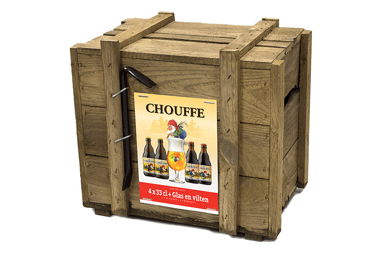 La Chouffe bierkist met glas -  Let op geen verzending!