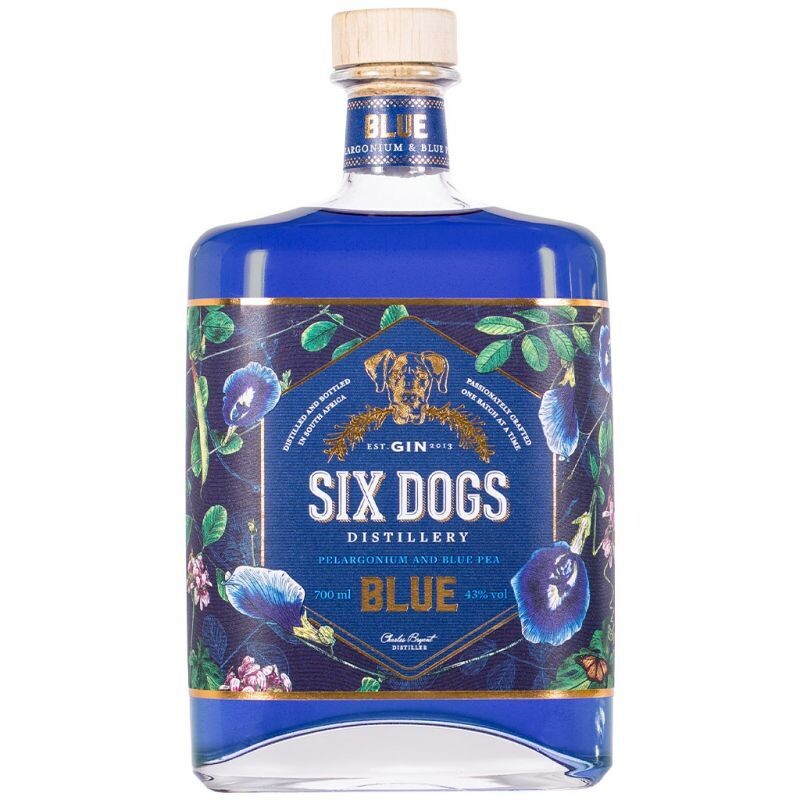 Six Dogs Blue Gin - 43% Six Dogs Blue Gin - 43%