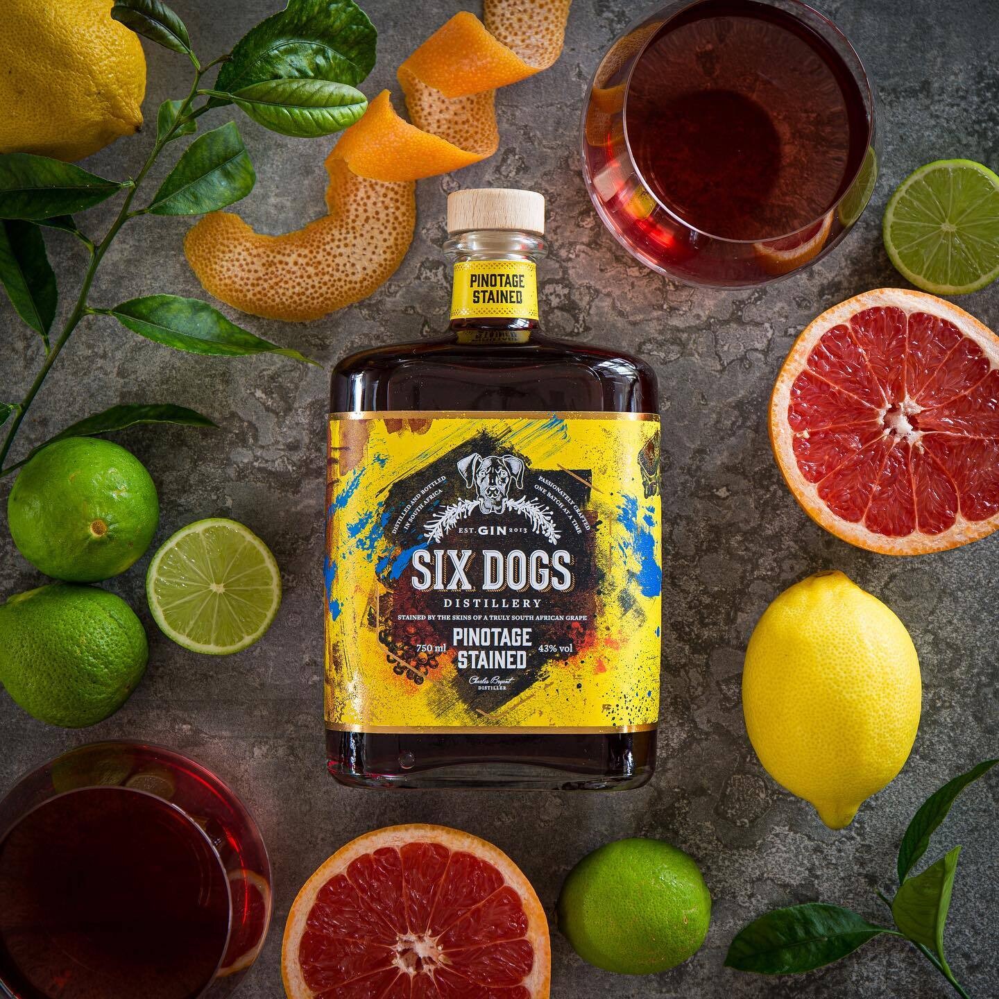 Six Dogs Pinotage Stained Gin - 43% Six Dogs Pinotage Stained Gin - 43%