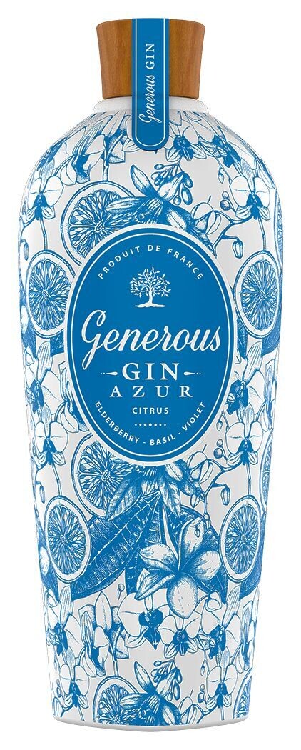 Generous Azur - Vlierbes, Basilicum & Viooltjes Gin - Frankrijk - 44%