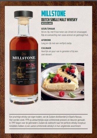 Millstone Single Malt Whisky 7 years - PX cask 46% - Exclusief voor Mitra gebotteld. Millstone Single Malt Whisky 7 years - PX cask 46% - Exclusief voor Mitra gebotteld.