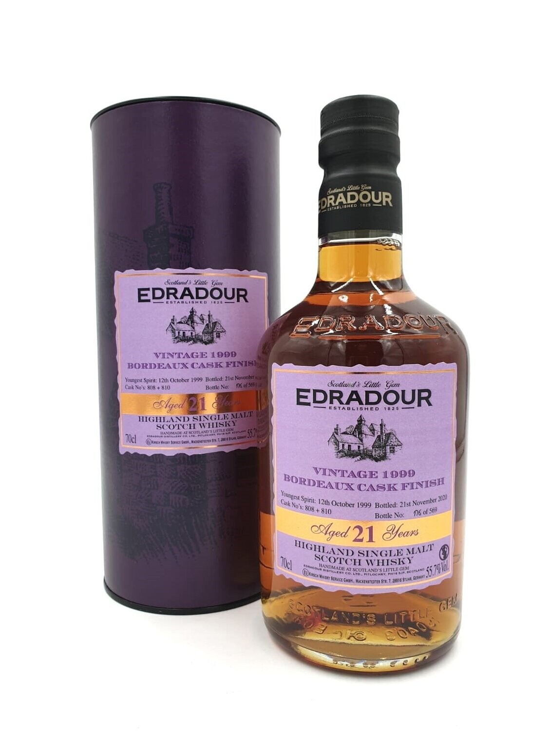 Edradour 21 years Bordeaux Cask finish - 55.7%