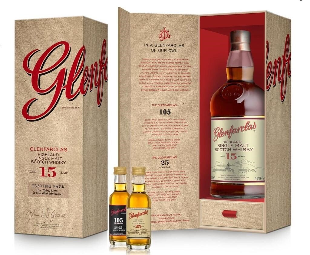 Glenfarclas 15 years - Cadeauset met 2 miniaturen Glenfarclas 15 years - Cadeauset met 2 miniaturen