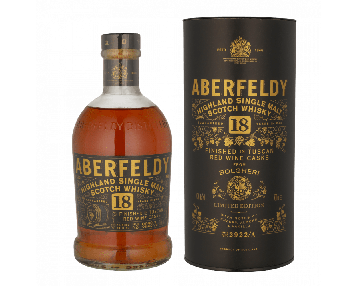Aberfeldy Bolgheri Tuscan Red Wine Cask - 18 years - 43%