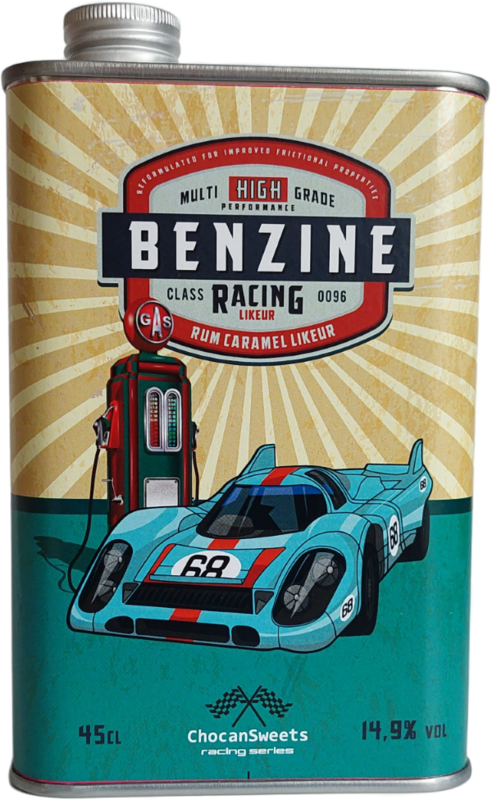 Blik "Benzine" - Racewagen - Rum - Caramel likeur - 14.9%