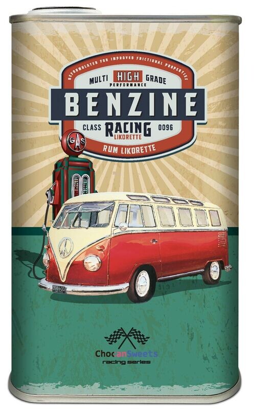 Blik "Benzine" - Volkswagen busje - Rum - Caramel  likeur - 14.9%